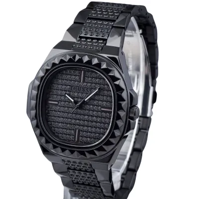 Guess Black studded rebel watch